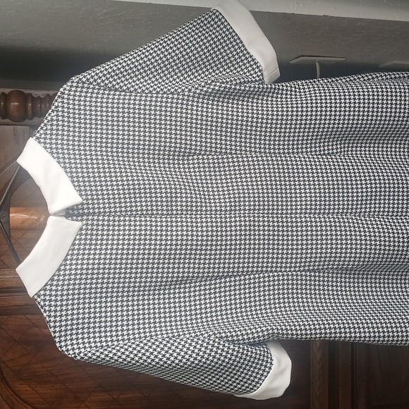 Shelby & Palmer Womens Size 16 Houndstooth Collared Midi Dress - Picture 6 of 9